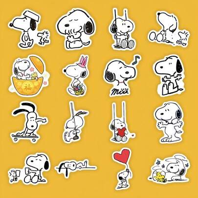 128pcs Cartoon Puppy Nostalgic Healing Series Water Cup DIY Stickers, Perfect Gift For Boys And Girls (Random Styles)