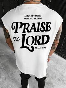 Zrgoth Men's Casual Versatile English Slogan Graphic Print Tank Top, Summer - White - View 1