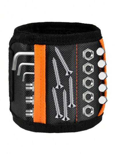 Magnetic Wristband For Holding Screws & Drill Bits - Adjustable Hook And Loop Strap, Breathable, For Men, Dads, Husbands, Grandfathers, DIY Craftsmen, Father's Day, Birthday Gift