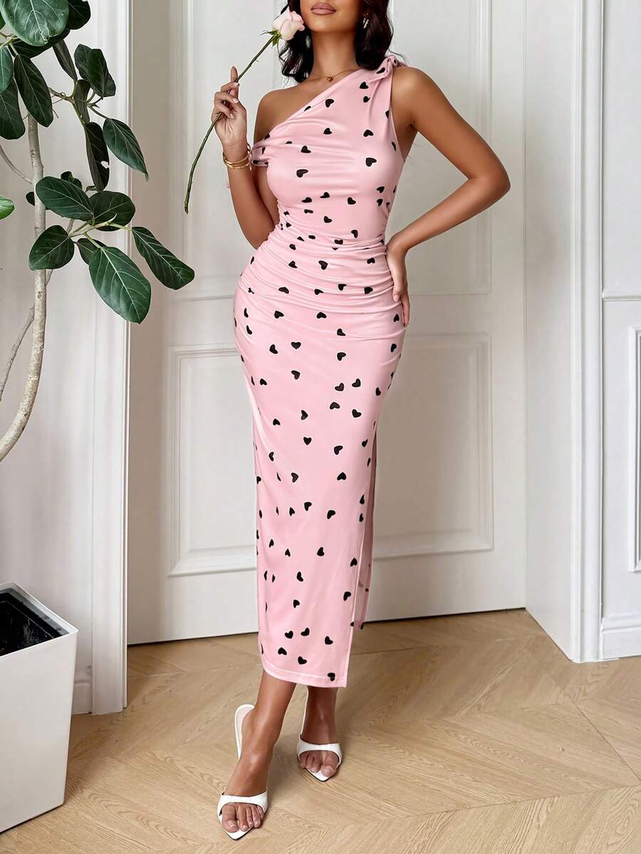 Đầm hồng trễ vai hình trái tim Oldmarny dành cho nữ, chủ đề Ngày Valentine: Trái tim/Tình yêu, XOXO/Nụ hôn, Ôm, Hôn, Hãy là em yêu của anh/Nụ hôn của em bé/Đôi môi, Trái tim, Thần Cupid/Thiên thần - Bụi hồng - Xem 1