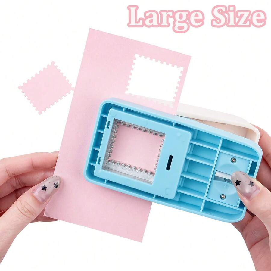 Dụng cụ đục lỗ hình chữ nhật lớn 1.25x1.5 inch, dụng cụ đục lỗ giấy hình tem, dụng cụ đục lỗ giấy dạng đòn bẩy dùng cho thủ công, dụng cụ cắt lỗ thủ công dùng cho sổ lưu niệm, nhật ký, làm thiệp.