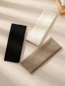 3pcs Women Solid Fashion Hair Band For Daily Life For Back To School Casual,Pink Accessories Headband Turban Headband Sweatband, School Stuff, College, Headbands Fall Winter Hair Accessories For Women For Vacation Outfits Woman Elegant Scarf Women Bandanas Soft Headwrap - 彩色 - 查看 1