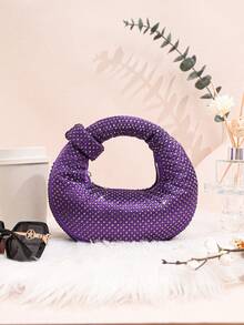 Quà tặng dành cho phái nữ - Túi xách cầm tay hình trăng khuyết lấp lánh, túi dự tiệc đính đá, túi hình bàn tính, túi mềm lấp lánh, túi xách pha lê sang trọng, túi tote/túi lấp lánh, túi dự tiệc nhỏ, quà tặng thú vị cho ngày Valentine. - Màu tím - Xem 6