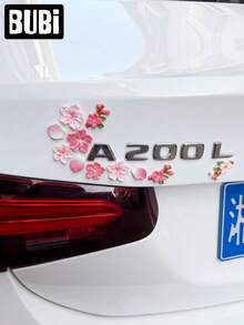 Juego de 16/8/4 piezas de pegatinas decorativas de coche color rosa, regalo para niña, estilo JDM de sakura/floral, accesorios lindos universales para el exterior del coche - Flor - Ver 3
