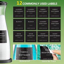 3 Packs Laundry Detergent Dispenser Container With Tray, 54OZ Liquid Laundry Soap Dispenser With 12 Labels, Black Laundry Room Organization For Powder, And Fabric Softener - Transparent - View 5