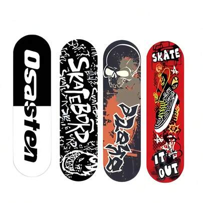 Skateboard per principianti completo di grafica cartoon - 4 ruote pronto per l'uso