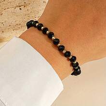 Handmade Boho Style Black Faux Crystal Adjustable Bracelet, Representing Protection And Courage, Perfect Jewelry For Daily Wear And Gift Giving - Multicolor - View 5