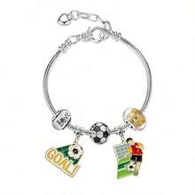 Football Bracelet World Cup Champion Jewelry Football Element Alloy Oil Drip Bracelet Commemorative Gift - 足球手鍊6 - 查看 1