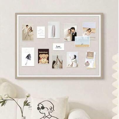 Tablero decorativo de fieltro grande de 50x80cm, tablero de exhibición de fotos de uso múltiple, tablero de notas para oficina y hogar, tablero de exhibición sin taladro, adecuado para decoración del hogar, estudio, oficina, Navidad, Año Nuevo, exhibición de fotos, notas, útiles escolares, decoración de fiestas festivas, regalo de Navidad y Año Nuevo