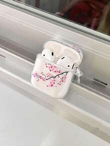 Transparent Cherry Blossom Protective Case Compatible With Apple 2/1, Pro 2/3, Soft Silicone All-Inclusive Anti-Drop Cover - Multicolor - View 1