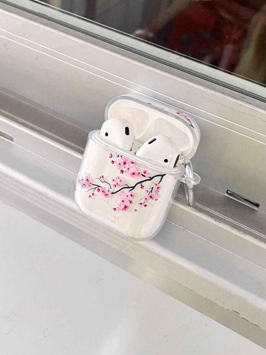 Transparent Cherry Blossom Protective Case Compatible With Apple 2/1, Pro 2/3, Soft Silicone All-Inclusive Anti-Drop Cover - Multicolor - View 1