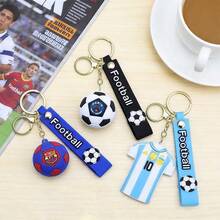 1pc World Cup Jersey Keychain, PVC Epoxy Material Keychain, DIY Creative Backpack Keychain Pendant, New Year Gift, Valentine's Day Gift, Easter Gift [Random Style] - Multicolor - View 4