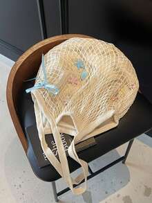 Dedoo Túi đeo chéo cổ điển rỗng ruột, họa tiết hoa tương phản màu sắc (Vị trí hoa ngẫu nhiên) (Màu/họa tiết dây đeo ngẫu nhiên) - màu nâu - Xem 7