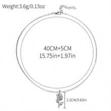 1pc Niche Versatile Rose Flower Pendant Choker Necklace, Suitable For Women's Daily Wear - Multicolor - View 8