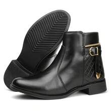 Women's Short Country Boot With Side Zipper, Comfortable, Rodeo Fashion, Party, Winter - Black - View 8