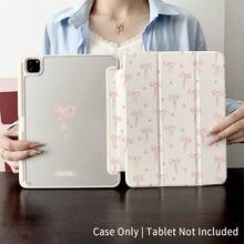 A Pink Bow - Pattern Protective Tablet Case - Ideal For Sweet - Style Lovers And Fashion Enthusiasts, Protective Soft TPU Flip - Pen Holder Compatible With IPad 10th Generation 10.9-Inch 2022 / Air 13(M3 2025)/ Air 11(M3 2025) Compatible WithSAMSUNG,Compatible With XIAOMI - Multicolor - View 7