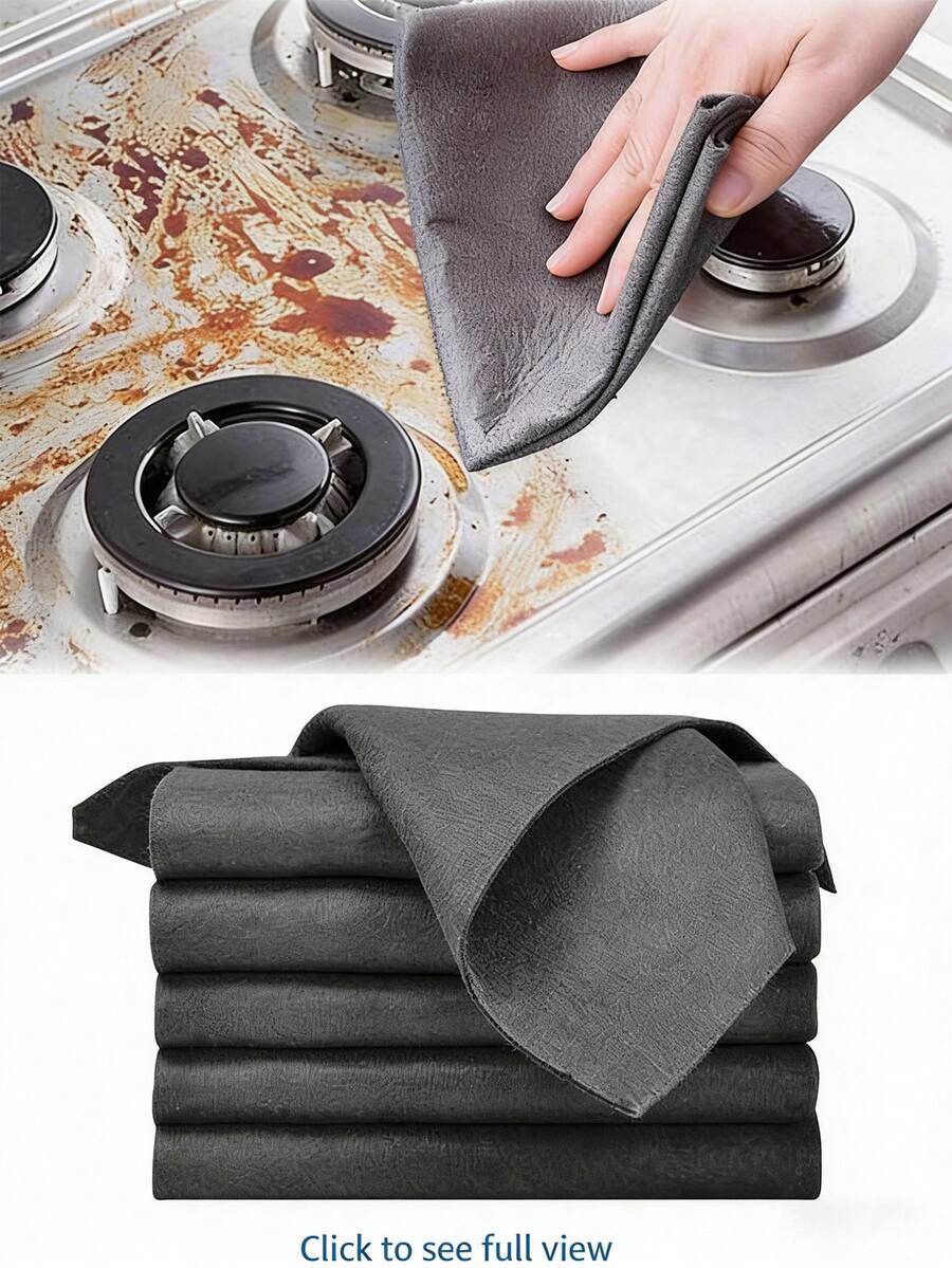 Bộ 5/10/15 khăn lau thần kỳ dày dặn, khăn lau siêu sợi nhỏ tái sử dụng mới năm 2026, khăn lau đa năng không gây trầy xước, thích hợp cho nhà bếp, cửa sổ, gương, kính và ô tô. - 5 cái - Xem 1