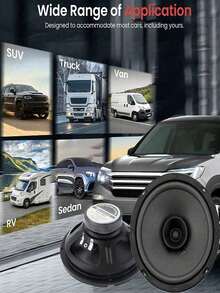 1个4/5/6英寸600W汽车音响扬声器，2路全频扬声器，具备汽车频率响应，超薄升级版低音炮/中音扬声器 - A - 查看 5