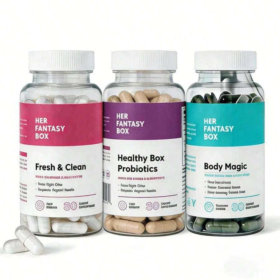 Her Fantasy B.Ox Women's Complete Health Bundle: Probiotics & Boric Acid Suppositories For PH Balance, Odor Control & UTI Prevention + Chlorophyll Capsules For Detox & Gut Health - Fantasy Outfit - 查看 1