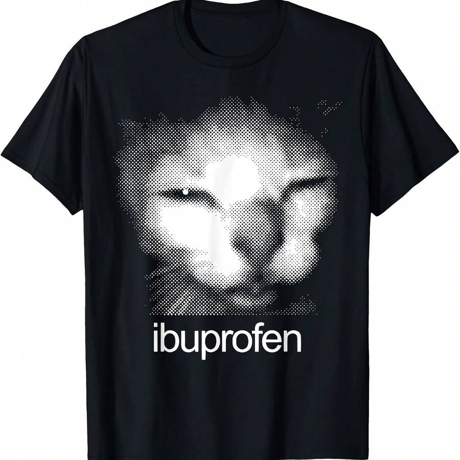 Funny Ibuprofen Cat Meme Retro Ugly Cat Face S Wo T-Shirt - 黑色 - 查看 1