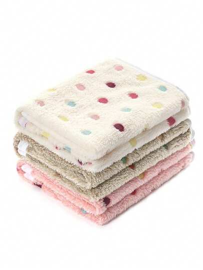 3pcs Pet Blanket, Coral Fleece & Flannel Dog Cat Bed Mat, Super Soft & Fluffy High-Quality Pet Warm Blanket, Suitable For All Seasons