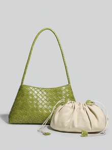 2025夏季新款小众设计编织包，大容量法式水手包，休闲度假单肩腋下包 - 咖啡 - 查看 7