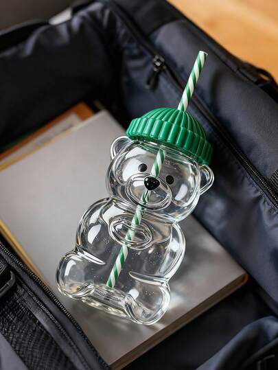 450 ml Sevimli Bal Ayısı Desenli Pipetli Bardaklar, Kapaklı ve Pipetli | Plastik, Yeniden Kullanılabilir, Bal Ayısı Desenli Bardak, Sevimli Ayıcık Desenli Bardaklar, Sıkılabilir ve Yeniden Kullanılabilir İçecek Şişeleri, 1 Yumuşak Pipet, Bulut Desenli, Sıcak ve Soğuk İçecekler, Kahve, Şarap, Meyve Suyu, Smoothie, Boba İçin İdeal, Doğum Günü Hediyesi, Yüksek Estetik Değer, Parti İçecek Gereçleri, Sevgililer Günü, Yeni Yıl Hediyesi, Zarif Yaratıcı Hediye, Ramazan Hediyesi