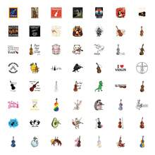 60pcs Violin Vinyl Stickers, Beautiful And Practical, Suitable For Scrapbooks, Diaries, Bumpers, Skateboards, Water Bottles, Helmets, Water Cups, Car Stickers, Etc. - Random - View 3