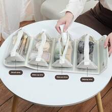 4-In-1 Detachable Waterproof Leather Cosmetic Bag, Women's Foldable Hanging Travel Makeup Bag With Compartments - View 4