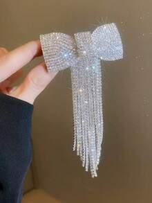 1个水晶蝴蝶发夹，奢华长流苏发夹 - 彩色 - 查看 3