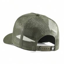 American Rooster Military Green Trucker Hat With Brazilian Flag, Country Casual Style. - 軍綠色 - 查看 4