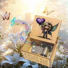 Hộp nhạc cổ tích mộng mơ 1 chiếc với đôi cánh rung rinh, kết hợp với tay cầm bằng vải denim rách độc đáo trên quả bóng hình trái tim, nền họa tiết vẩy sơn nghệ thuật tạo thêm không khí đặc biệt, âm thanh trong trẻo và du dương, một hành trình âm nhạc lãng mạn dù dùng để trang trí bàn làm việc hay làm quà tặng ý nghĩa, phong cách ấm áp và thư giãn, thích hợp để làm quà tặng và trưng bày trên bàn. - Một cỡ - Xem 6