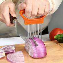 Stainless Steel Onion Needle, Meat Tenderizer, Onion Fork, Multi-Function Onion Clip Slicer, Potato Clip Slicer, Tomato Slicer, Onion Fixing Holder, Fruit & Vegetable Slicer, Fruit & Vegetable Fixing Holder - Multicolor - View 5