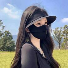 1pc Women's Summer Full Face Sun Protection Mask, Breathable Thin UV-Blocking Face Cover With Visor - Multicolor - View 6