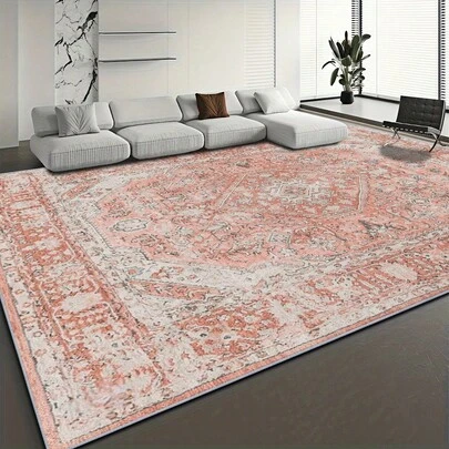 שטיח 1 יחידות עם דוגמא וינטג' ורודה בסגנון בוהמי. חומר קטיפה, משקל כ-850 גרם, עובי כ-0.6 ס"מ. שטיח עמיד, מונע החלקה, קל לניקוי. זמין בגדלים מרובים. מתאים למטבח/סלון/פינת אוכל/חדר שינה/מרפסת/חדר אמבטיה/חדר עבודה. בחירה מושלמת לעיצוב הבית.