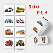 Car Party Stickers -500 Cute Car Stickers For Birthday Party Supplies, Gift Bags, Gift Packaging, And Small Business Packaging In One Roll - CX-16 (500pcs) - View 10