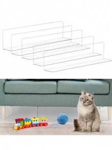 6 件装沙发底部防护垫 - 可调节宠物玩具防护垫，家具缝隙防护垫，防止玩具和碎屑进入，可定制设计，有效防止物品掉入沙发、床和架子下方的缝隙中，缝隙盖 | 耐用塑料 - 彩色 - 查看 5