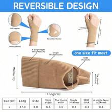 1个压缩护腕套，凝胶硅胶带，罗纹纹理，增强抓握力，拇指稳定器（单只） - 彩色 - 查看 2