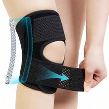 Spring-Supported Fixed Leg Guard, Suitable For Running, Walking, Ball Games And Other Sports, Can Be Worn Inside Comfortable And Elastic Knee Pads - Black - View 6
