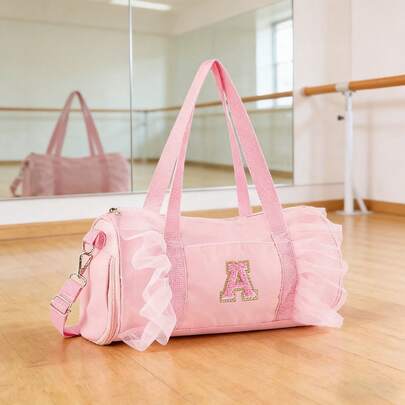 Princess Dance Bag: Fashionable Dance-Themed Large-Capacity Travel Gym Bag With Adjustable Shoulder Strap For Crossbody Carry, Featuring Dry/Wet Separation. Perfect For Holidays, School, And Sporting Events.
