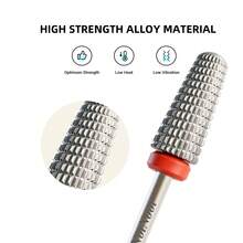 NotNoot 1pc Nail Drill Bit, Cross & Slim Edition, Professional Nail Drills For Electric Manicure Drill Machine (Fine -F) - Silver - View 2
