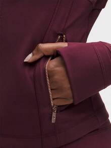 Lululemon Define Cropped Jacket Burgundy Bay Rose Gold-For Yoga Gym Running-Sweat-Yoga-All Seasons Sport-Spring/Summer-Autumn/Winter-Back To School - Burgundy Bay Rose Gold Rose Gold - 查看 5