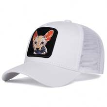 1顶男士德文郡猫牌卡车司机帽，刺绣棒球帽，休闲街头时尚网眼帽，适合春季、秋季、旅行、海滩度假 - 多色 - 查看 10