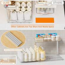 Yieach - Paquete de 2 organizadores de fregadero de cocina extraíbles debajo del gabinete organizador de fregadero de 2 niveles de 10.8 pulgadas de alto y organizador de almacenamiento debajo del - Transparente - Ver 6