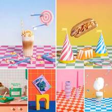 52x78cm Plaid Pattern Photography Backdrop, Waterproof Background Board For Still Life, Product, Jewelry, Cosmetics, Food, Creative Video Photography Props - View 5