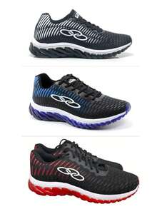 Kit Of 3 Pairs Of Comfortable Athletic Shoes For Gym, Walking, And Outdoor Activities - New Release - Unisex Running Shoes - Ptobc+Blue+Red - View 9
