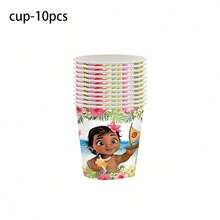 Moana Party Tableware Set Paper Napkin Tablecloth Plates Birthday Party Supplies Kitchen Accessories - Party Tableware - View 4