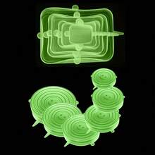 12 piezas Tapas de silicona extensibles - Juego de tapas de silicona para tazones - Cubiertas de sellado para preservación de alimentos, Utensilios de cocina de silicona - Multicolor - Ver 8