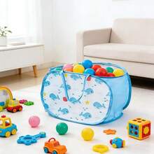 1 giỏ đựng quần áo bẩn dạng lưới gấp gọn, di động, có thể gập lại, giá đựng đồ nằm ngang, thích hợp cho phòng trẻ sơ sinh, phòng trẻ em để đựng tã và đồ chơi, ký túc xá sinh viên và khi đi du lịch. - Thẳng đứng - Xem 5