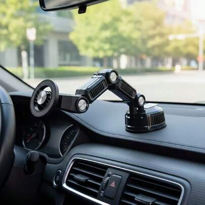 真空吸盘手机支架，可旋转磁吸车载支架，可折叠车载手机支架